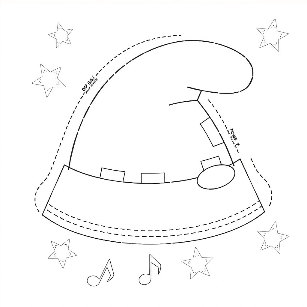 Szablon papierowego kapelusza "Smerfowy kapelusz" - Szablony - Dzień Smerfa